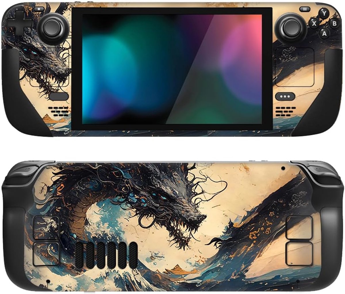 SnelShoppen - PlayVital Sticker Set voor Steam Deck LCD & OLED - Full Set Geheugen & Bescherming met Dragon Tempest Design - Perfecte Pasvorm & Haptis