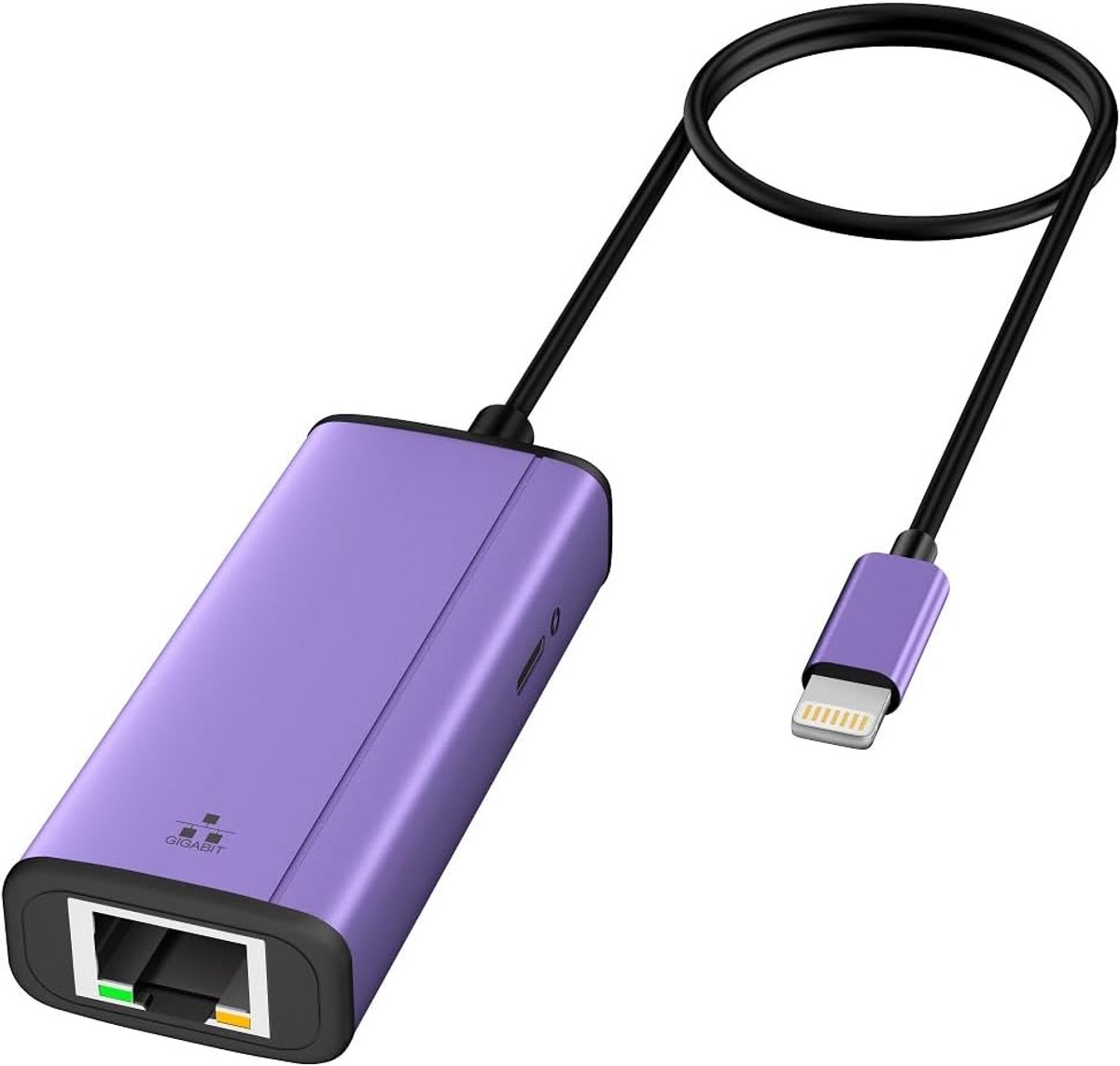 SnelShoppen - 2-in-1 Lightning naar 1000Mbps Ethernet Adapter voor iPhone/iPad met Oplaadpoort, 54cm - Snelle en Stabiele Verbinding voor Gaming, Vide