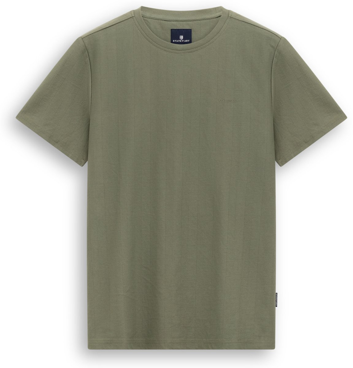 State of Art T-shirt T Shirt Met Visgraat Patroon 36126399 Mosgroen Uni Mannen Maat - L