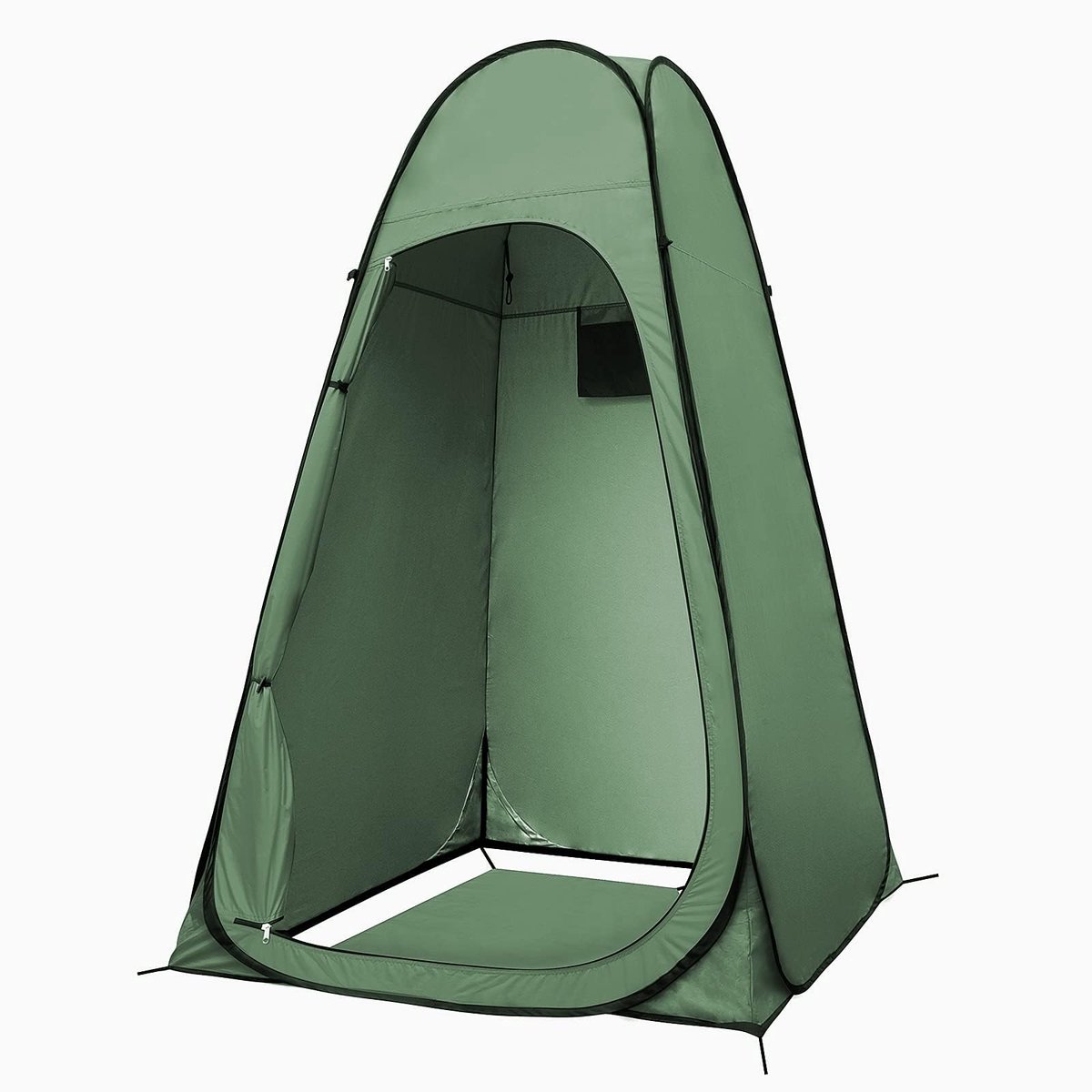SnelShoppen - Douchegordijn Camping 120x120x190 cm - Pop-up Badgordijn Donkergroen - Draagbaar Buitenpaviljoen met Privacy voor Tuin, Feest, en Kamper