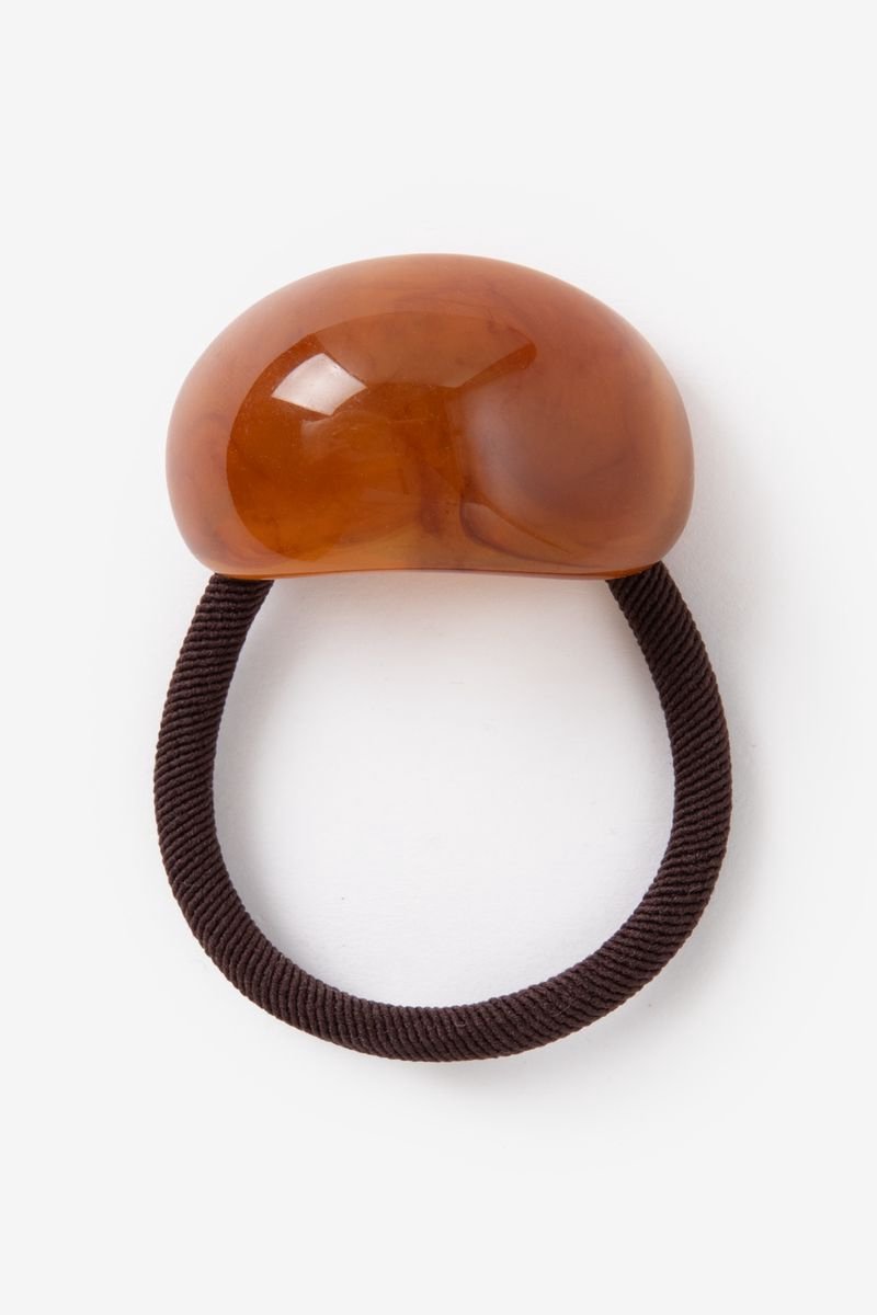 Sissy-Boy - Bruine resin haarelastieken met cuff