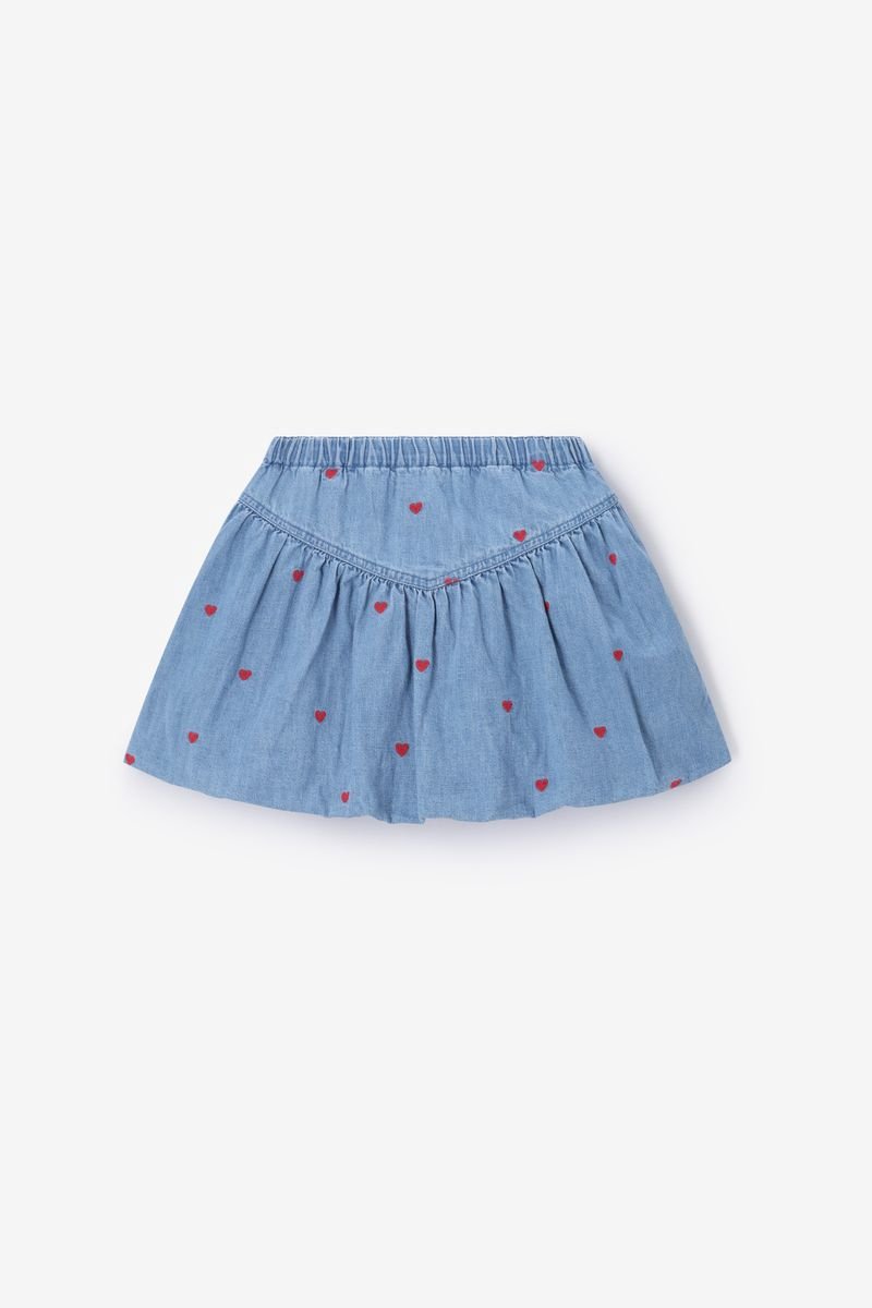Sissy-Boy - Blauwe denim rok met hartjes