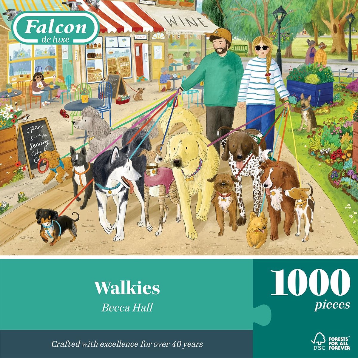 SnelShoppen - Puzzels voor Volwassenen - Falcon Walkies - 1000 Stukken - Honden Thema - Eco-vriendelijk - Puzzelen voor Relaxte Avonden
