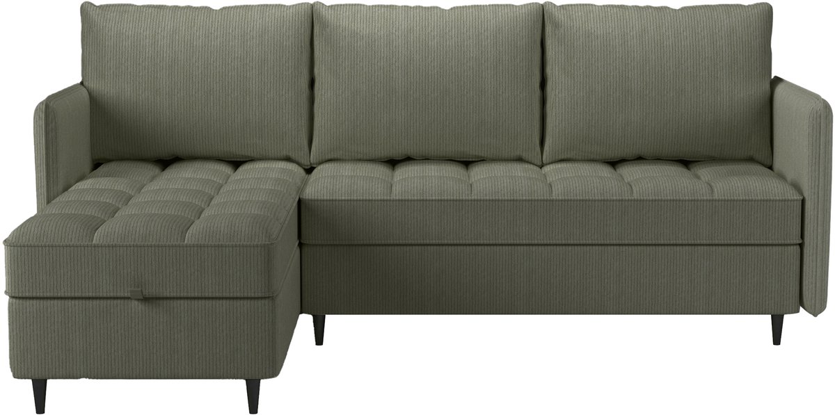 Lindhus-Sofa 3-zits - Opbergruimte - Omkeerbare Chaise - groen