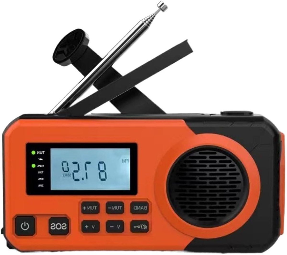 Draagbare Radio - Zonnelader Radio - Noodsituatie Voorbereiding - Ingebouwde LED Zaklamp - 15 x 8 x 5 cm - Zwart