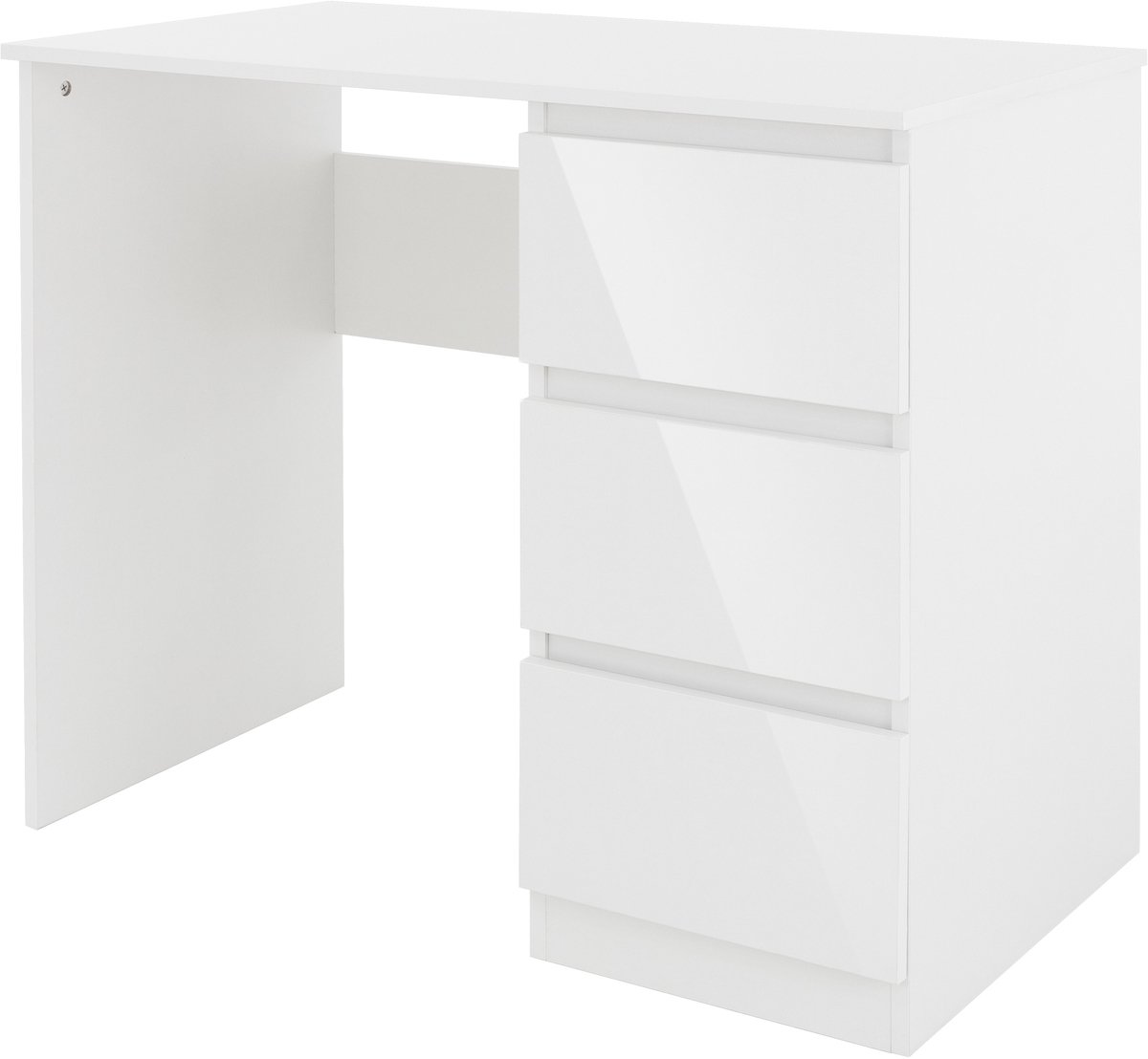 Bureau met drie lades, 90 x 76 x 50 cm, wit, van spaanplaat ML-Design thumbnail 6
