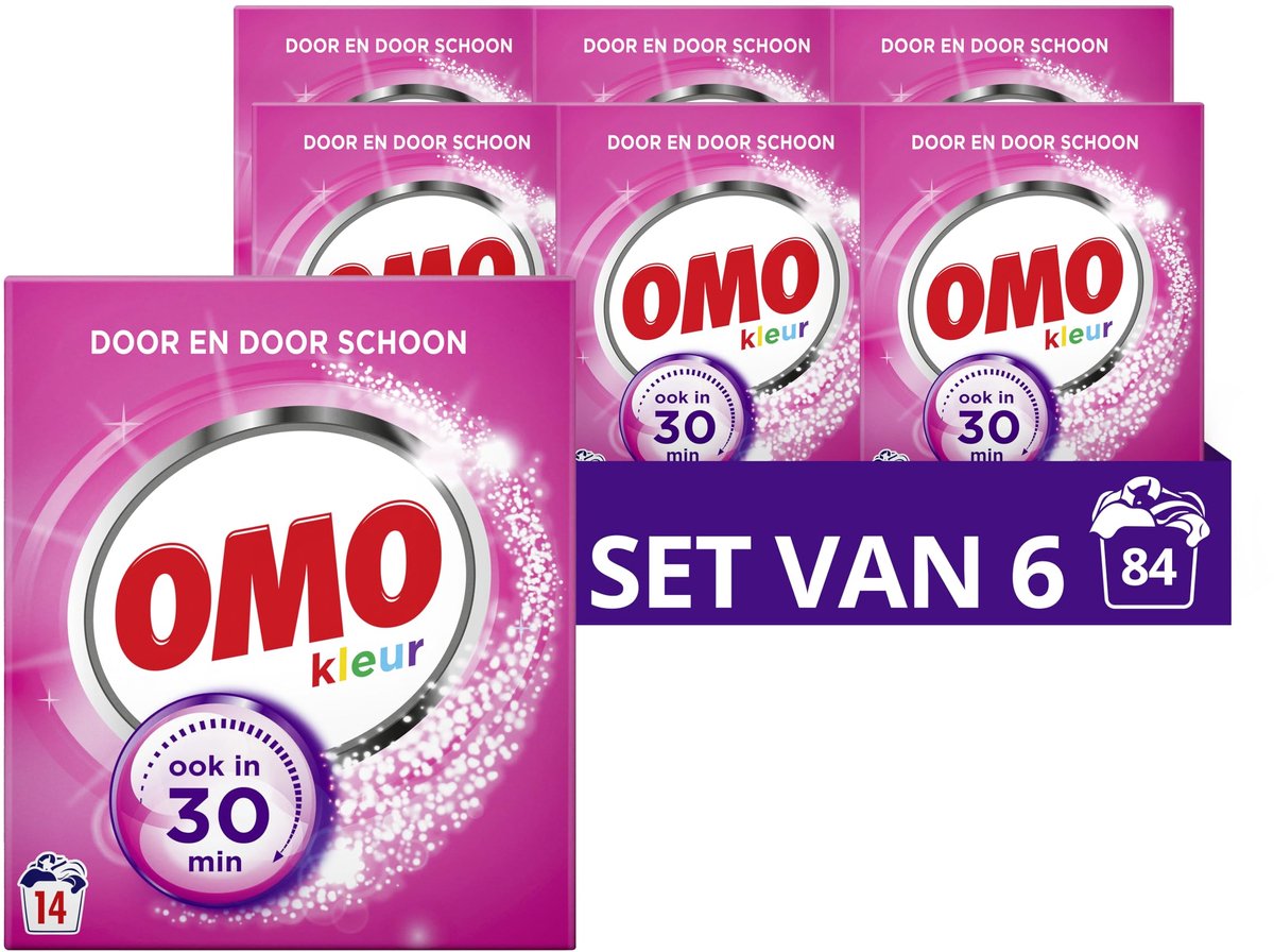 SnelShoppen - Waspoeder voor Gekleurde Was - 6 x 14 Wasbeurten - Voordeelverpakking - 798 Gram - Vlekken Verwijderaar - Kleurbehoud - Ideaal voor Kind