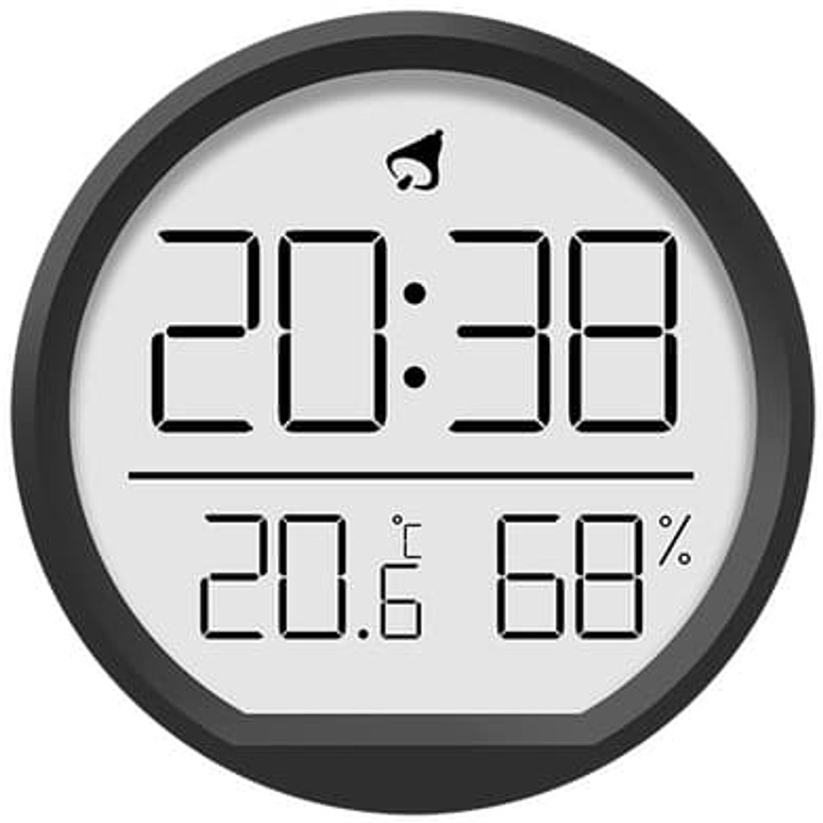Deze wandklok heeft een ingebouwde thermometer en hygrometer, werkt geruisloos en kan zowel binnen als buiten worden gebruikt, waardoor hij geschikt is voor beide omgevingen.