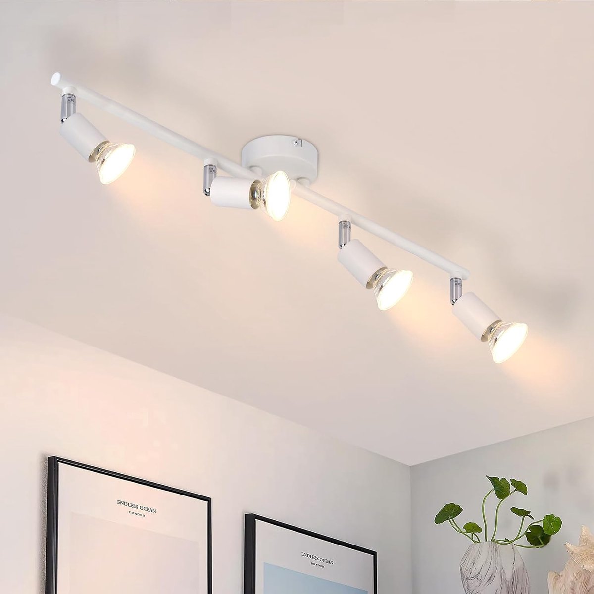 LED Plafondlamp 4 Vlam GU10 Plafondspot Moderne Plafondlamp | Slaapkamerlamp Spotlight Wit Binnen Plafond Spot voor Woonkamer Badkamer Keuken Kantoor