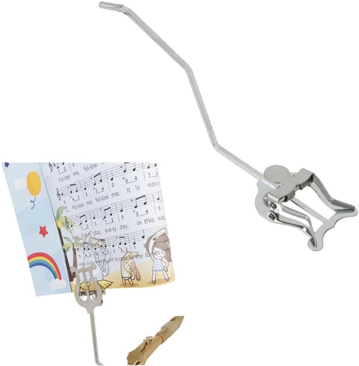 muziekstandaard voor saxofoon, muziekstandaard voor baritonsaxofoon, draagbare houder voor Marcia Clip, draagbare muziekstandaard voor saxofoon