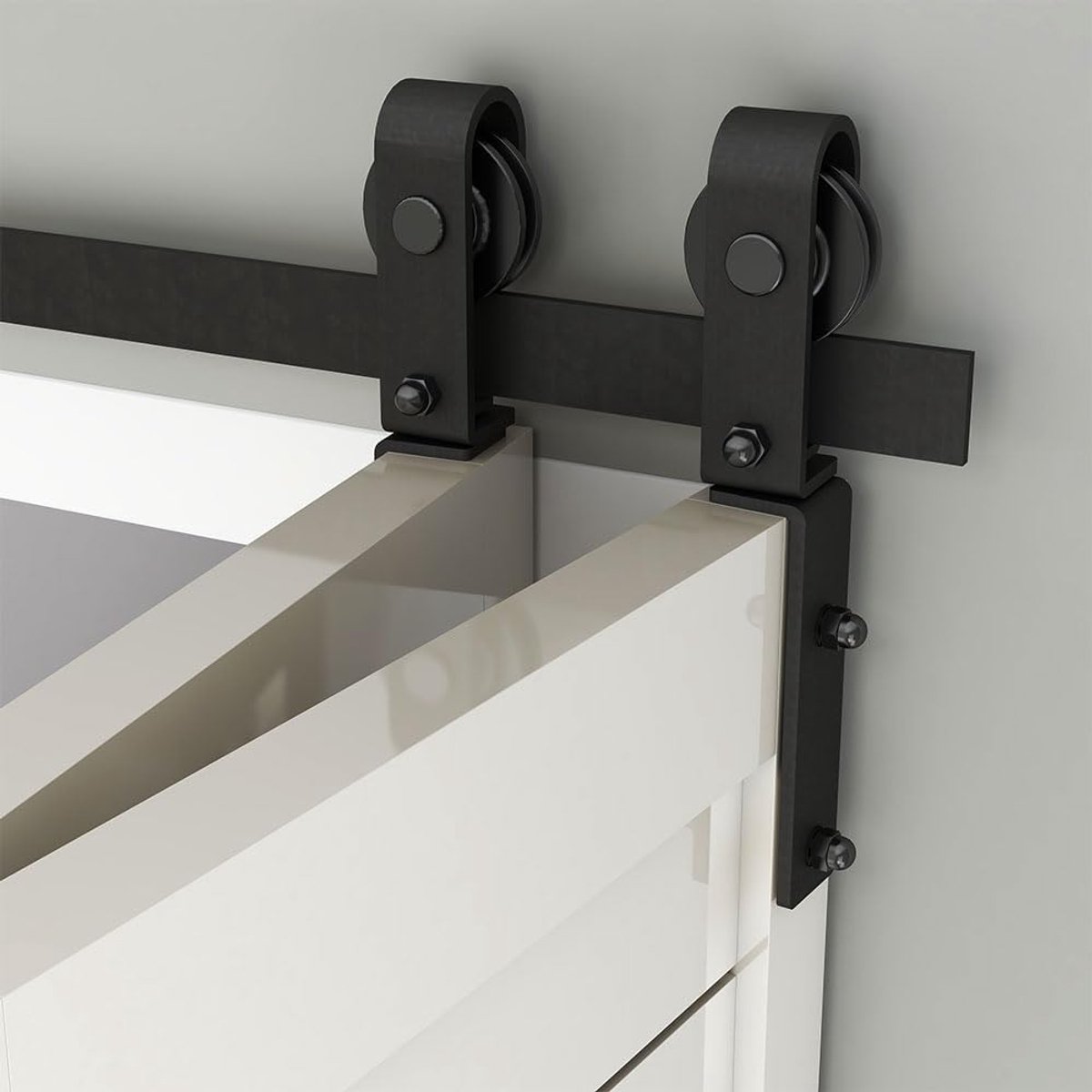 Bi-fold schuifdeursysteem 107cm - compleet set - carbon staal - ruimtebesparend en stil - SnelShoppen