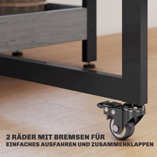 Uitklapbare Eettafel - Inklapbare Tafel - Opvouwbare Tafel - Vouwbare Keukentafel - Ruimtebesparende Tafel - Voor 2-4 Personen - Verrijdbaar Met Vergrendeling - Melamine, Stevig & Makkelijk Schoon — afbeelding 4