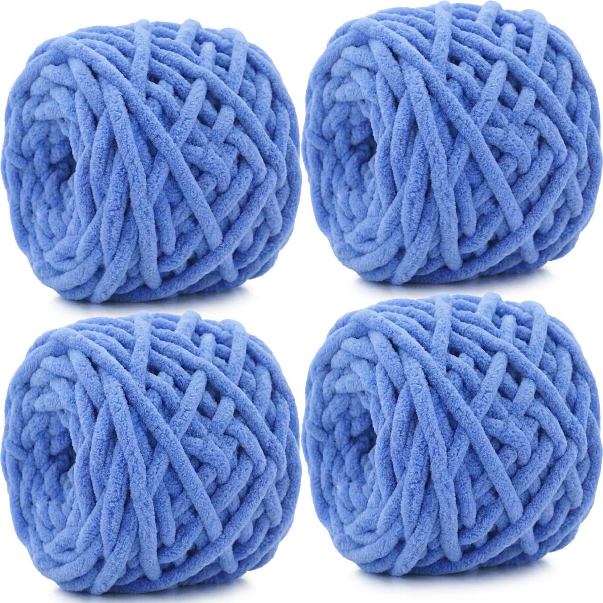 chenillegaren, 4 x 100 g bollen, zachte pluizige veelkleurige pluche