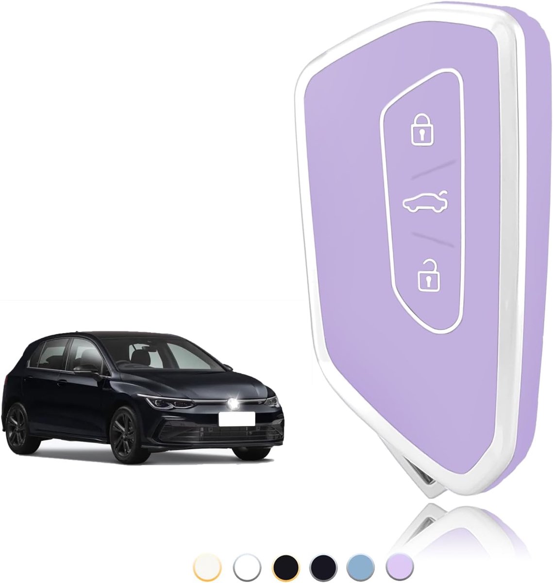 Sleutelhoes TPU, Autosleutelhoes Geschikt voor VW Volkswagen Golf 8 MK8 Cupra Born Formentor Seat Leon MK4 Ateca Tarraco Skoda Octavia 8, Sleutel Cover Bescherming Sleutelbehuizing - Smart Key