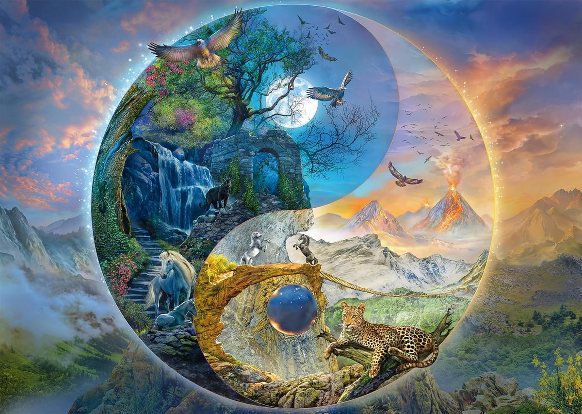 Spiele 58596 Yin & Yang, Bergwelt, Silvia Christoph, puzzel van 1000 stukjes