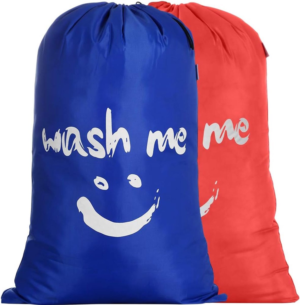 Waszakken 120 liter, vuile was, waszak, grote opvouwbare wasmand, 420D-stof, voor op reis, wasruimte thuis, oranje/donkerblauw