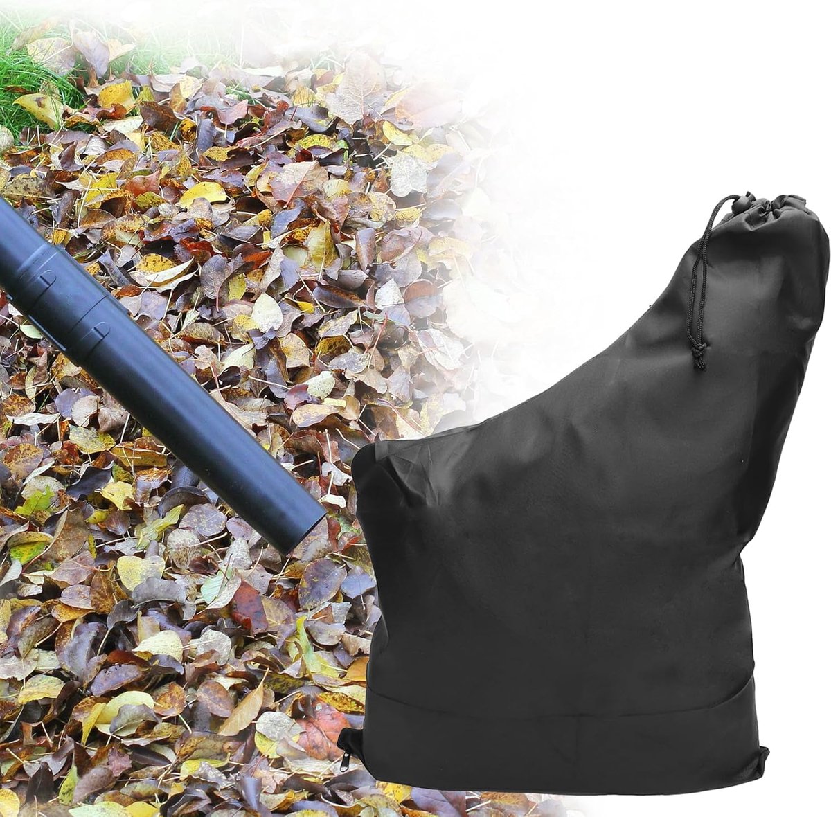 Opvangzak voor bladzuiger, bladzuiger opvangzak voor elektrisch, zwart opvangzak bladzuigerzak met ritssluiting voor tuin 2 stuks