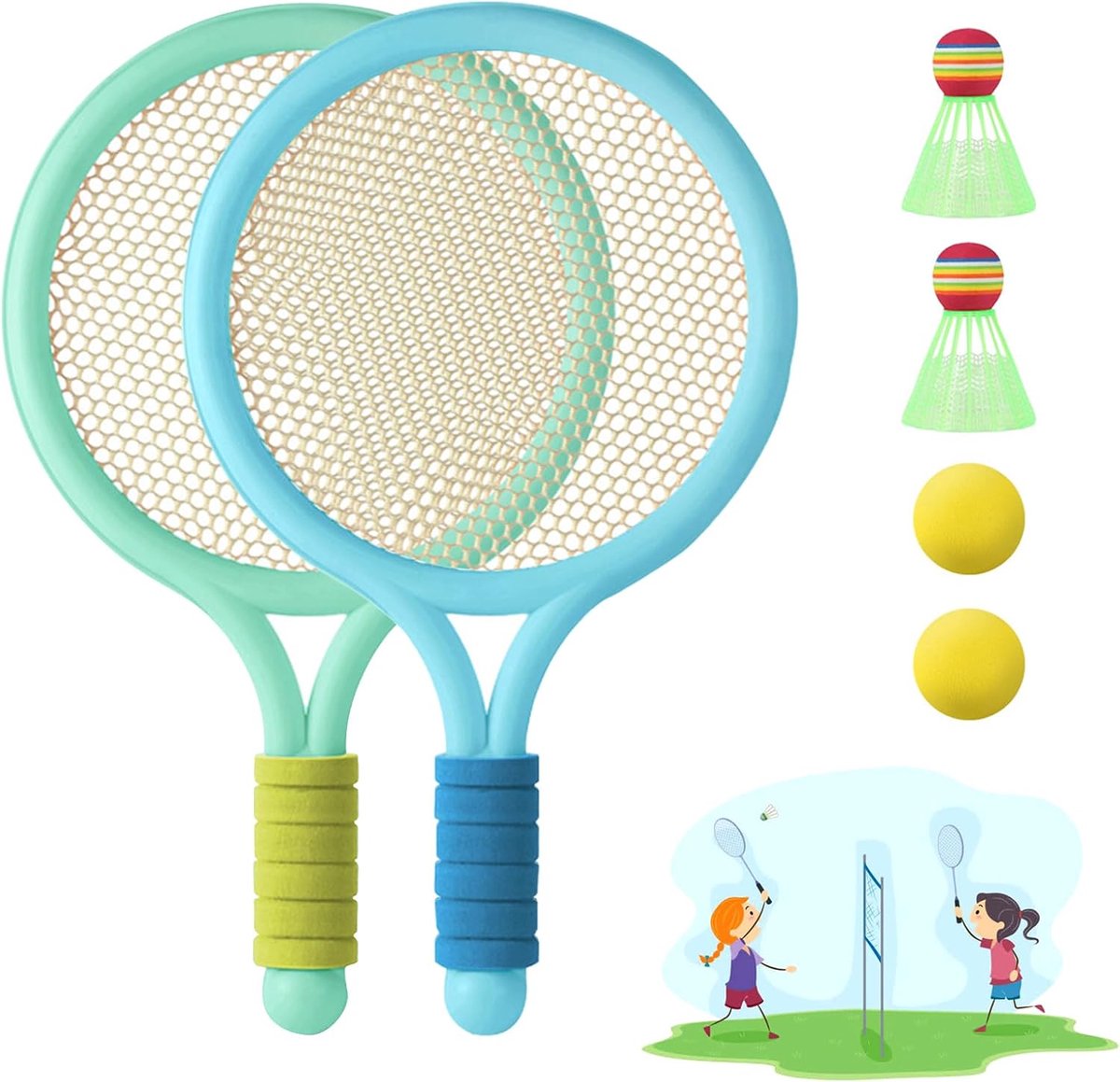 Set Kinder Badminton Set Tennisschläger Spielzeug Geschenkset für