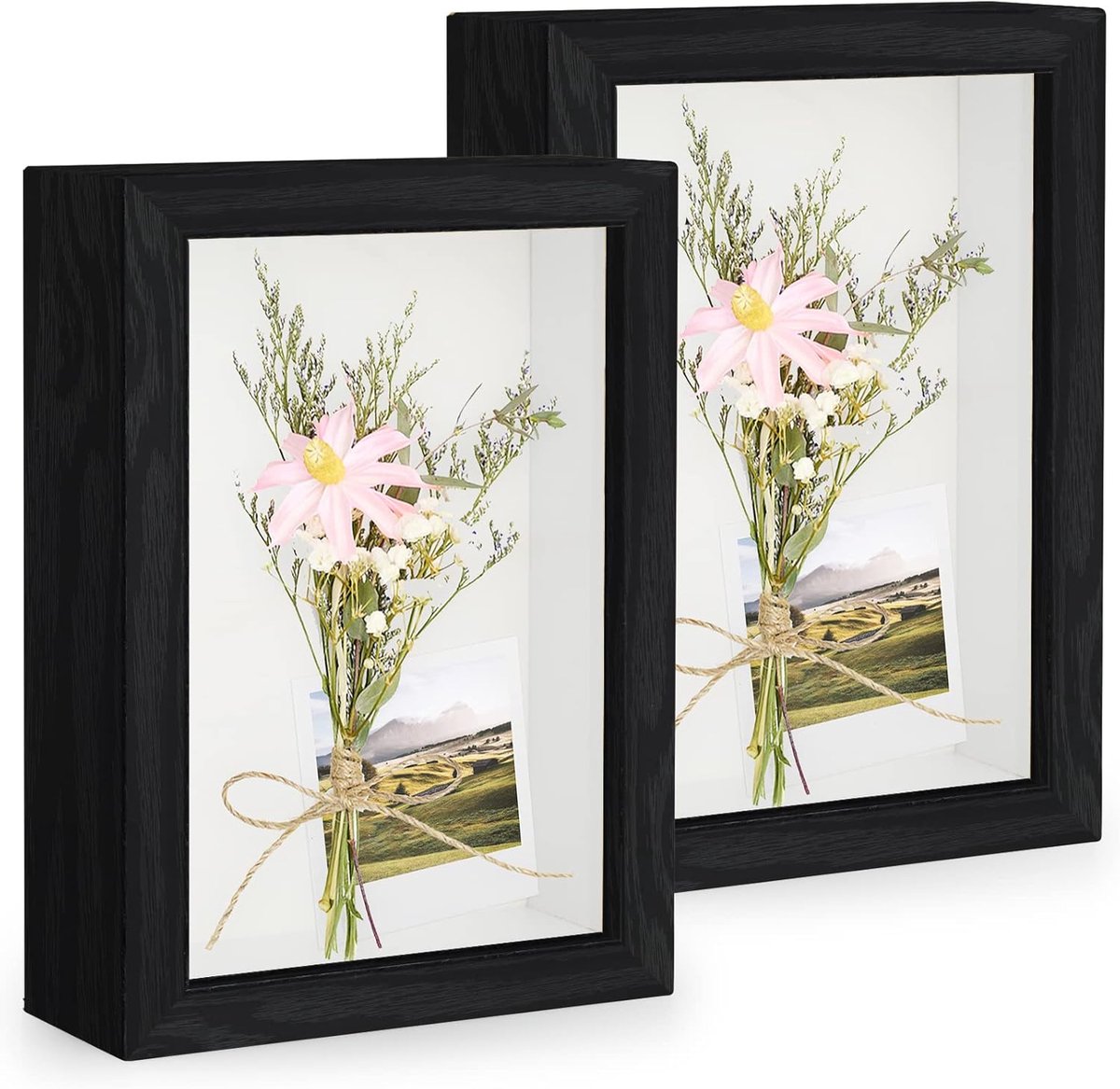 3D Fotolijst 4x6" - Diepe Weergave 3cm - Zwart - Perfect voor Bloemen of Souvenirs - ShopVlot