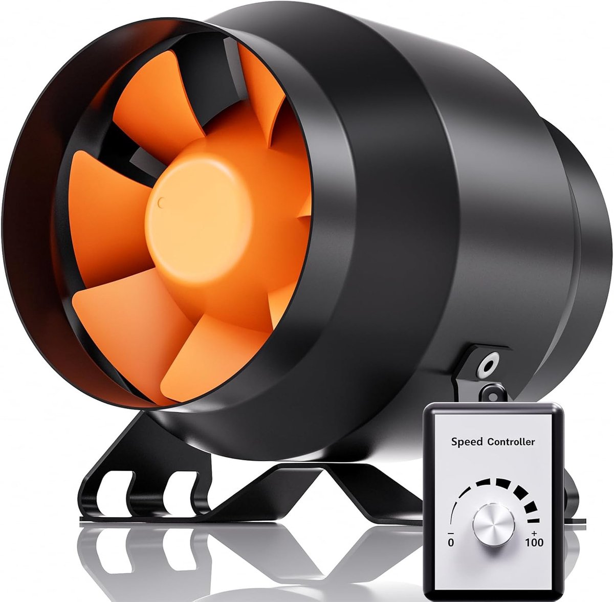 EC-buisventilator, regelbaar, met toerentalregelaar, 689 m³/u, hoge druk, luchtventilator met eurostekker voor groeitent, koolstoffilter, 100 mm