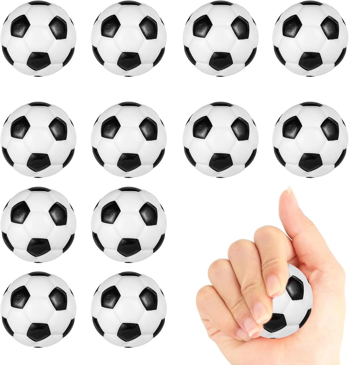 12 Stuks Mini-Sportballen - 6,3 cm Voetbal, Antistressbal, Softbal voor Stressvermindering - Speelgoed voor Kinderen en Volwassenen