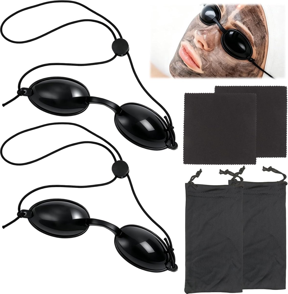 2 Stks Zonnebank Goggles voor Rood Licht Oogbescherming Uv en