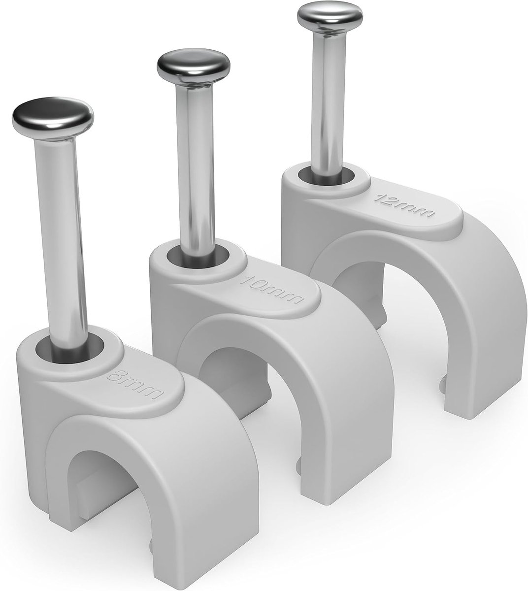 SnelShoppen - 12mm Witte Kabelclips, Verpakking van 100 voor Effectieve Kabelbeheer, Elektrische/Ethernet Wandkabelbinders, Nagelclips voor Telefoon,