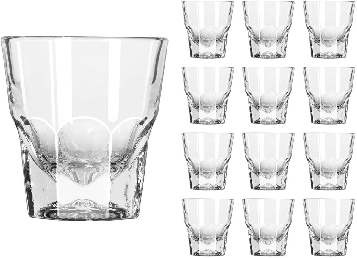LIBBEY Waterglazen - Drinkglazen Set - Whiskey Glazen - Cocktailglazen - Vaatwasserbestendig 133 ml (12 stuks)