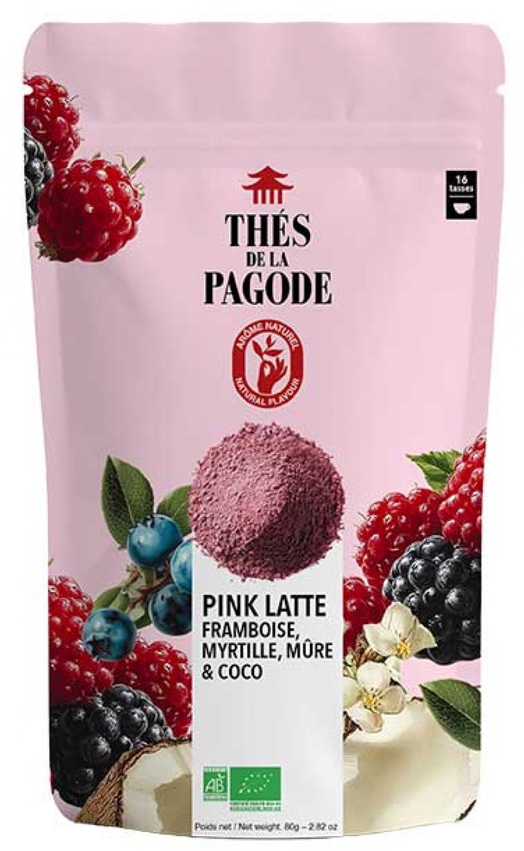 Thés de la Pagode Pink Latté Biologisch 80 g