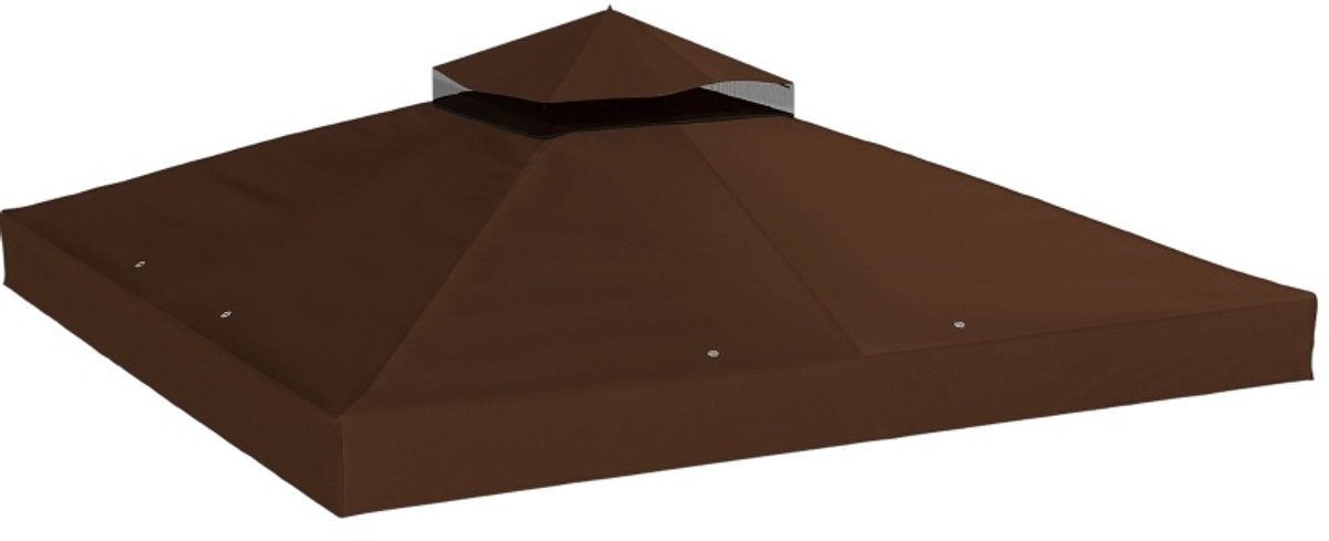 REDOM - Partytent dak - Tweelaags ontwerp - Waterafvoergaten en UPF30+ - Oxford stof - Voor 3 x 3 m partytent - Polyester - Bruin - 300 x 300 cm
