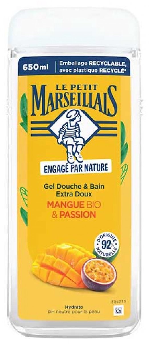 Le Petit Marseillais Extra Gentle Bath & Shower Gel Organic Mango & Passion 650 ml