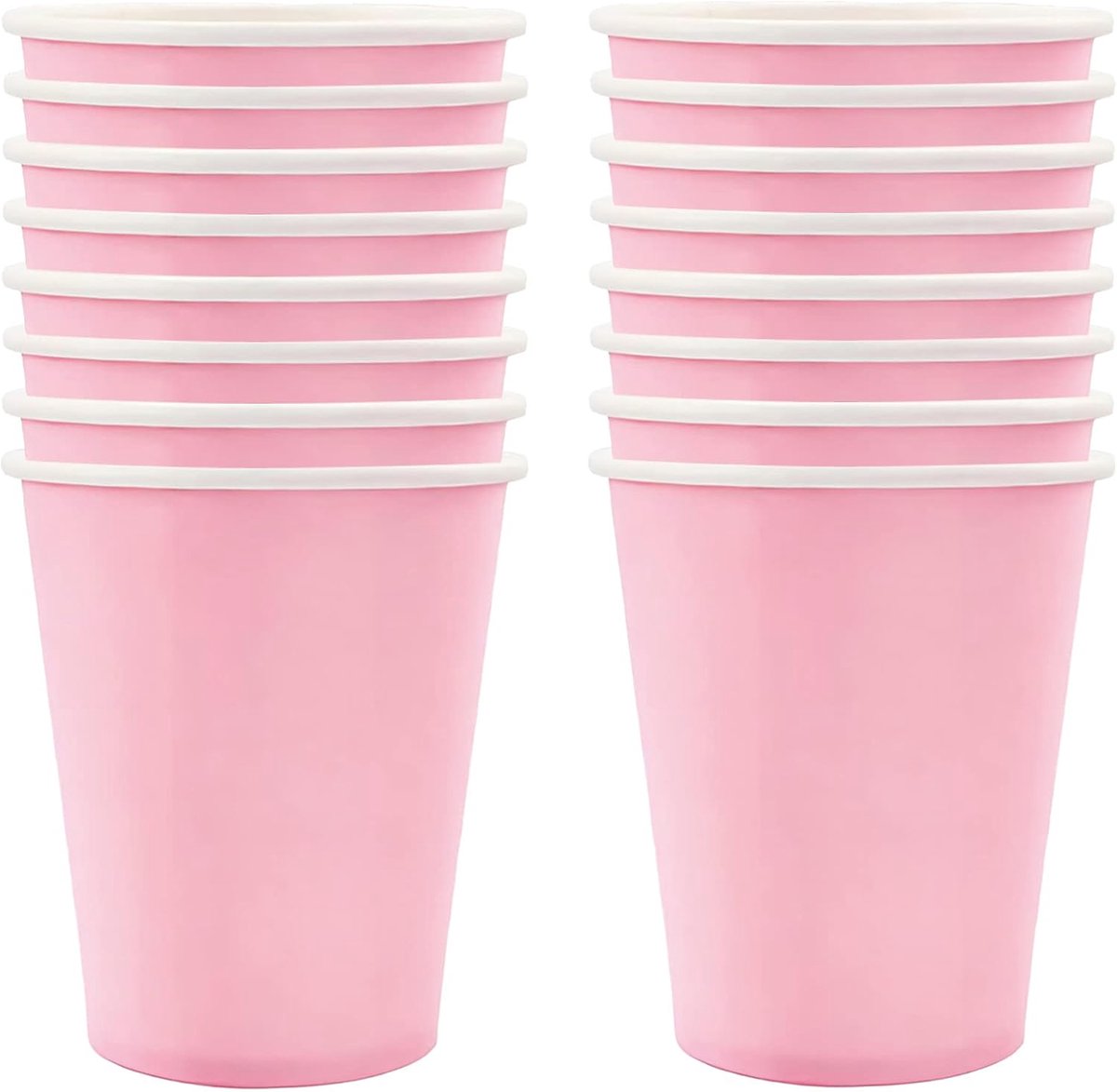 16 stuks roze papieren feestbekers, prinsessenfeest servies decor