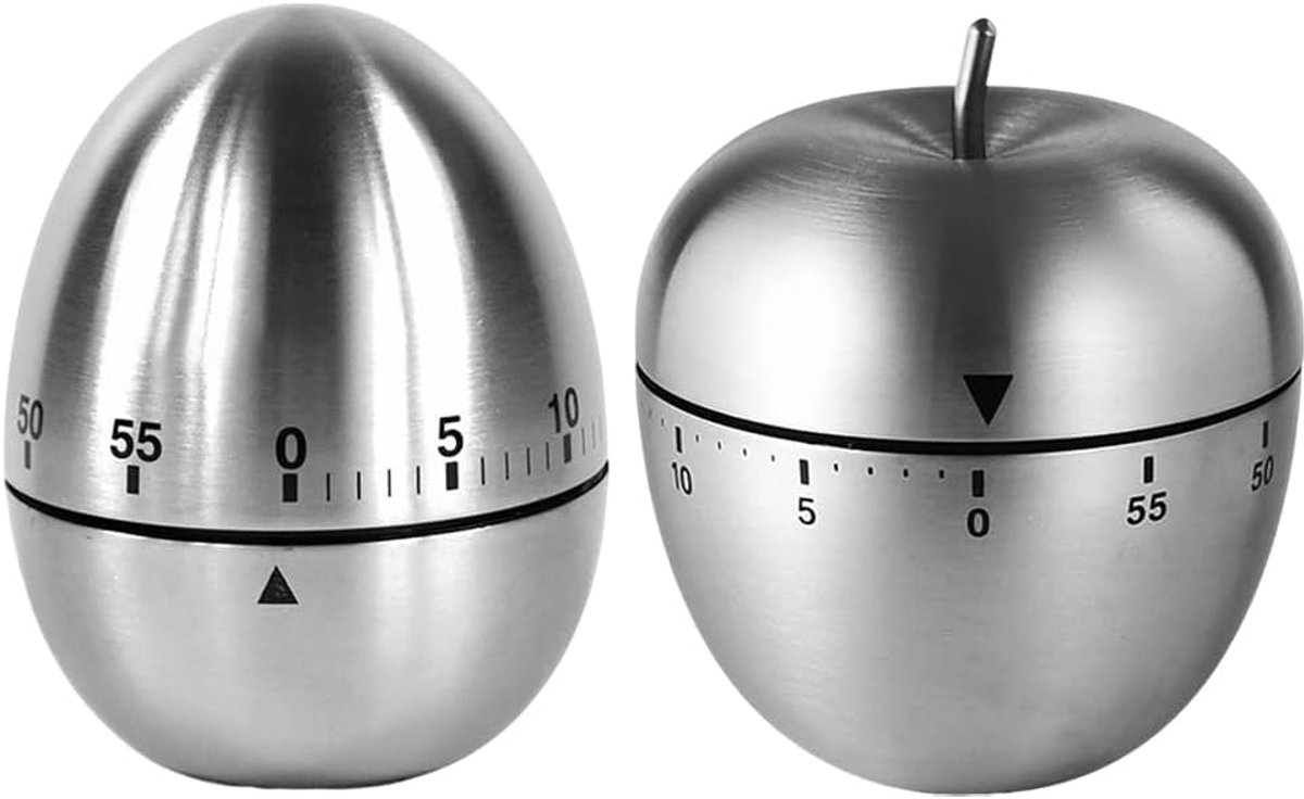 2 stuks eierwekker, mechanisch keukengereedschap, timer, eivormige