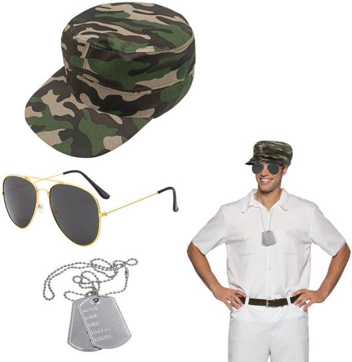 Leger verkleedset voor soldaat piloten, militair cosplay