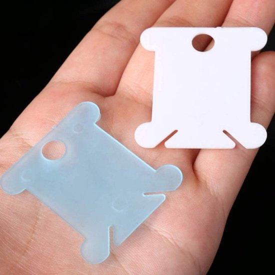 Spoelen,Xiuyer 400pcs Bobbins Cross Stitch Naaien Plastic Spoel Voor — afbeelding 2