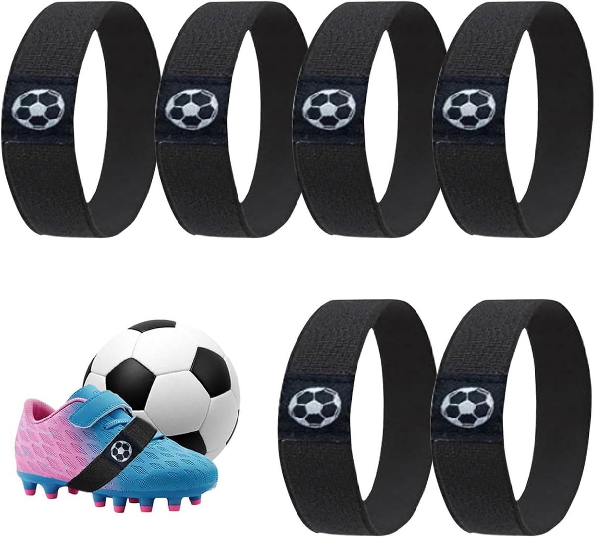 Set van 6 Scheurbestendige Veters Fixeerbanden voor Kindervoetbalschoenen