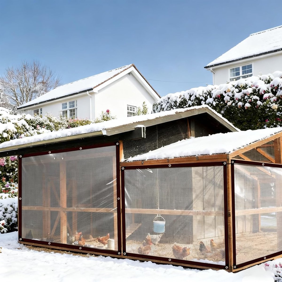 waterdicht, transparant, met oogjes, afdekzeil, tuinmeubelen, voor