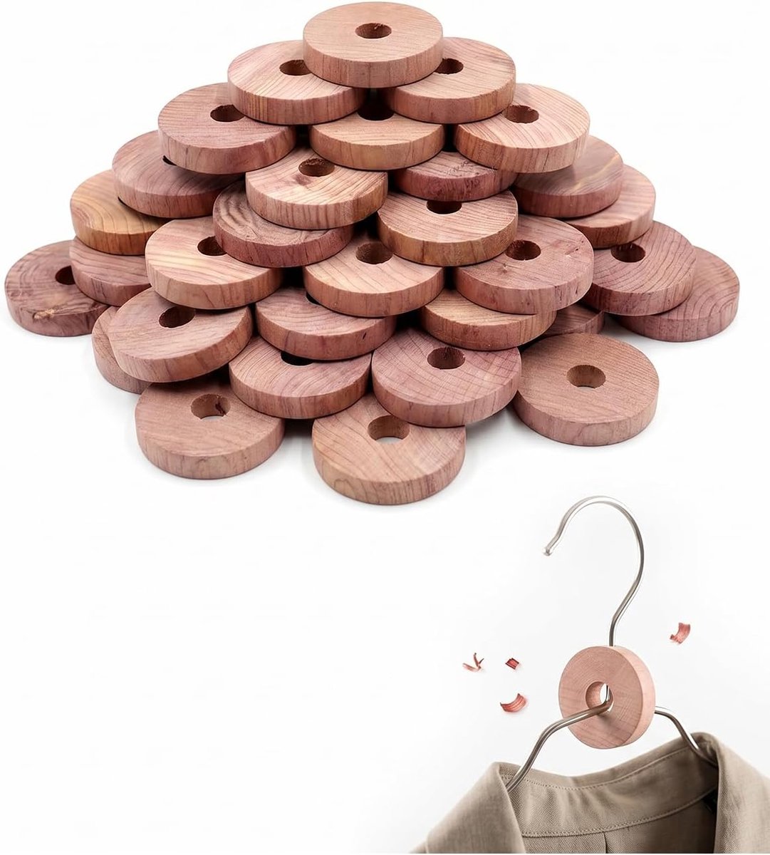 ringen, 30 stuks, 40 x 6 mm, effectieve mottenbescherming voor kledingkast en laden, natuurlijke, langdurige geur tegen kledingmotten