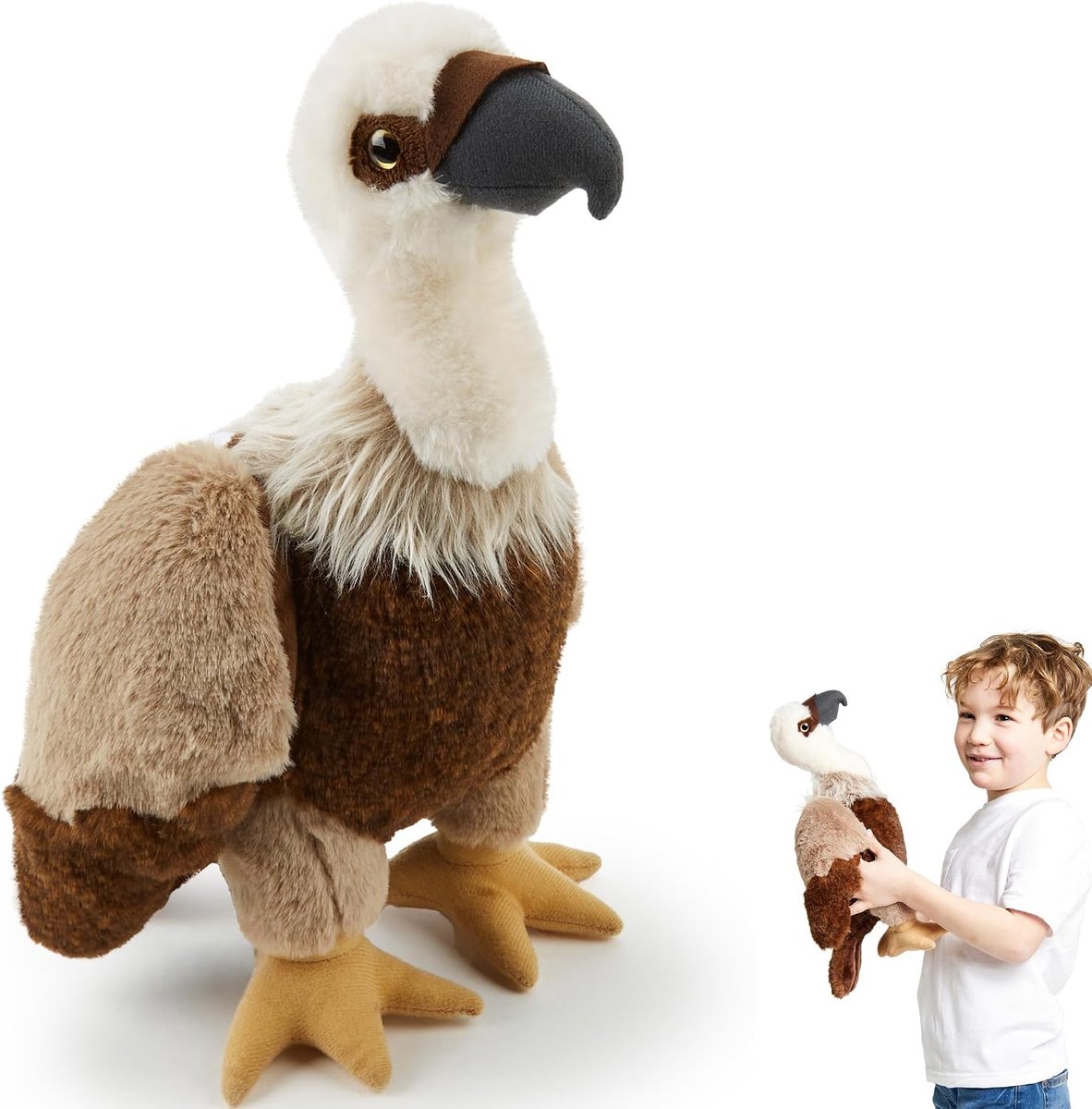 Co Vulture pluche dier (36 cm) - Kindvriendelijk, milieuvriendelijk knuffeldier, perfect voor de speelgoedcollectie van jongeren, 100% gerecycled