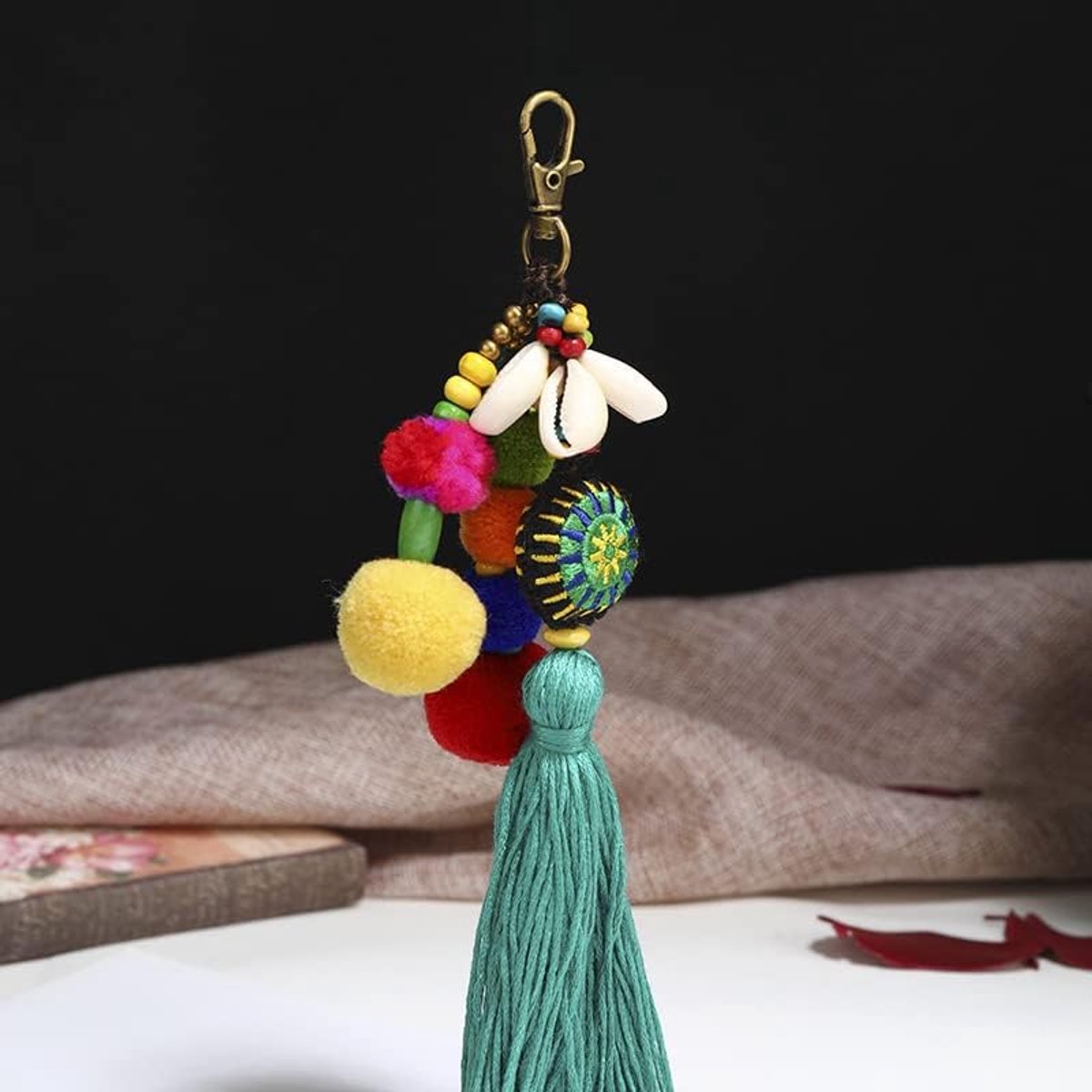 Beads Tassel Bag Charm Pendant Bohomia Keychain Women Purse Handbag