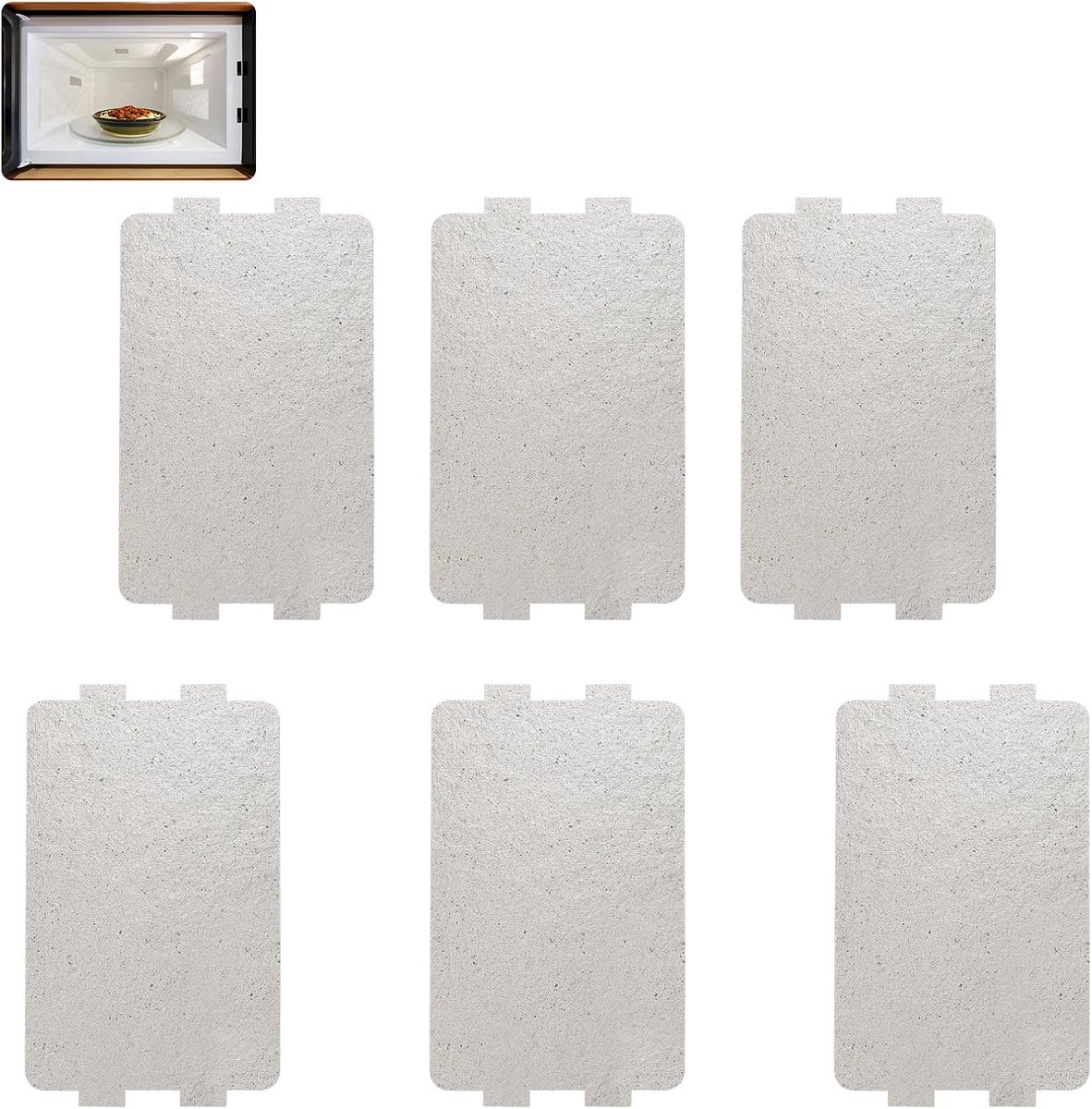 Set van 6 Mica Platen, Waveguide Cover, Mica Plates, 6,5 x 11,5 cm, magnetronoven, vervangingsaccessoires, voor alle magnetrons