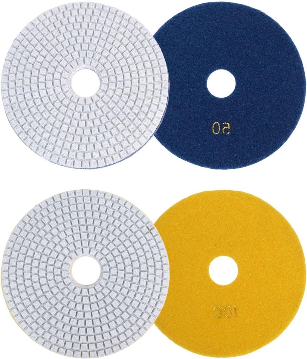 Polijstschijven Beton - Vloer polijstpads - Vloeren Polijsten - Hoge Glans Resultaten - 150 mm - Grit 50+ Grit 100