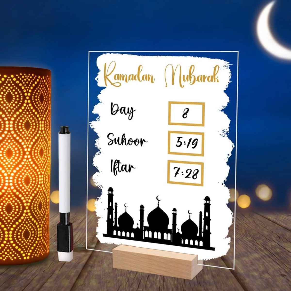 Ramadan-kalender, aftelkalender, 30 dagen, Eid Mubarak-kalender
