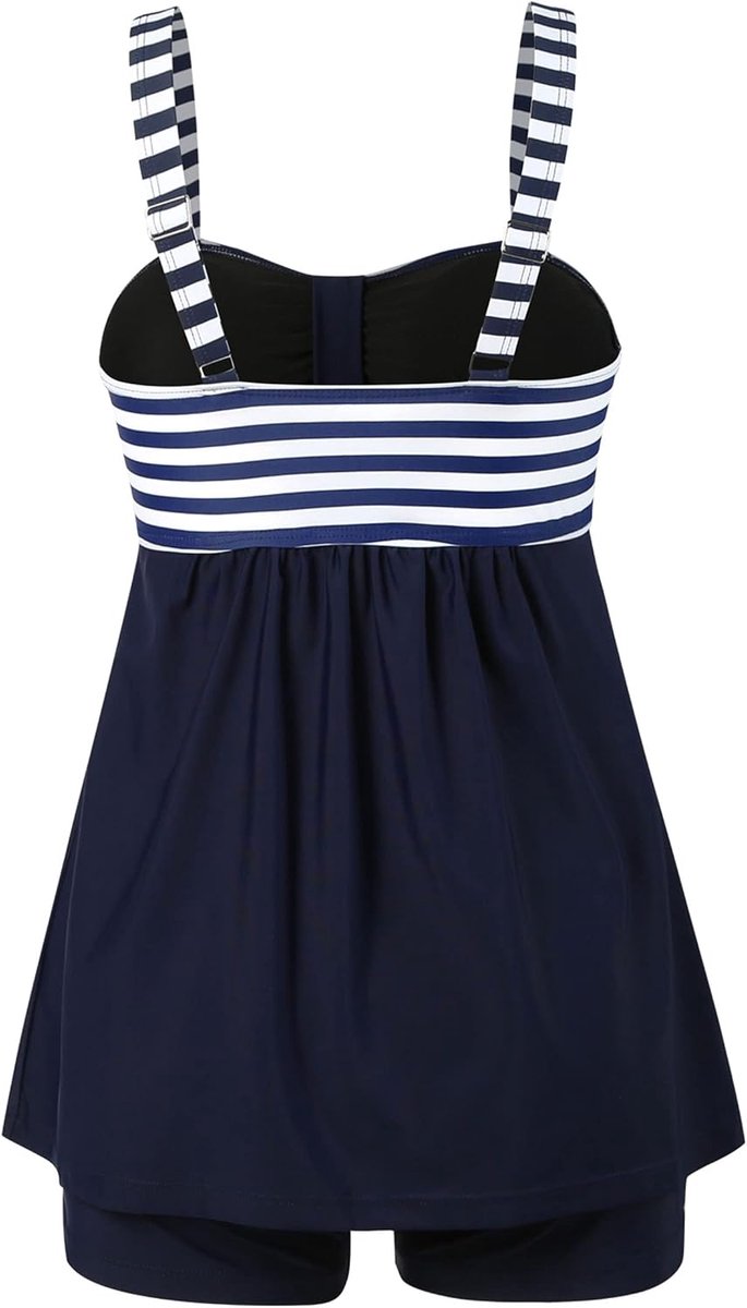 Tankini Badpak voor dames, twee piece push-up badmode strijkloos