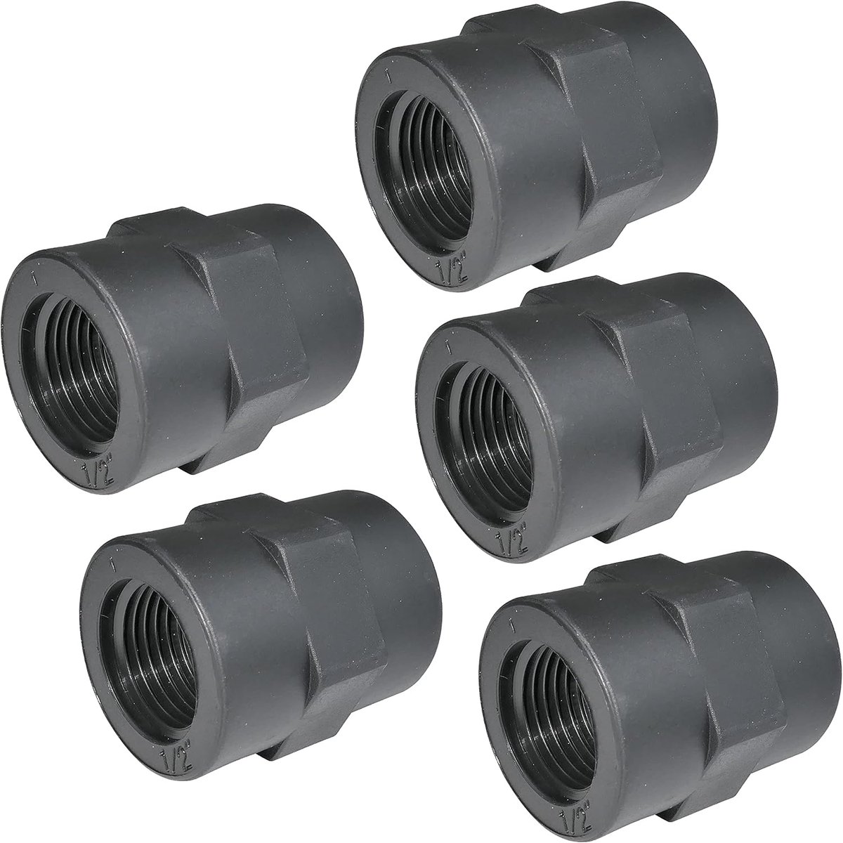 - C52030 - Set van 5 1/2'' binnen/binnen inschroefbare kunststof drukkoppelingen PN 10 bar - inschroefbare drukaansluiting