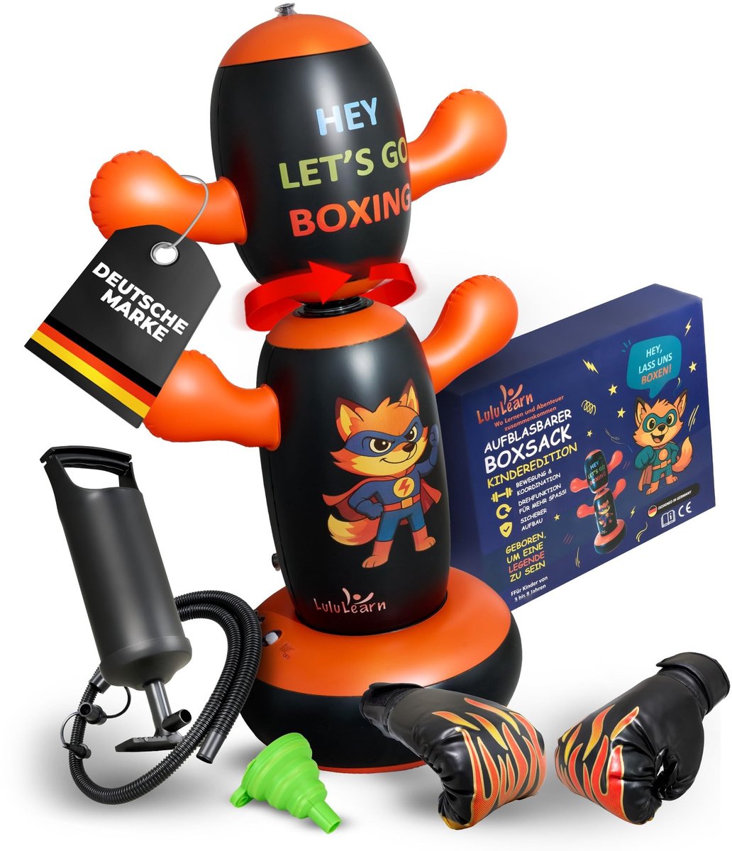 Omgoods - Rotating Punching Bag - Voor Kinderen, Inclusief Handschoenen en Pomp