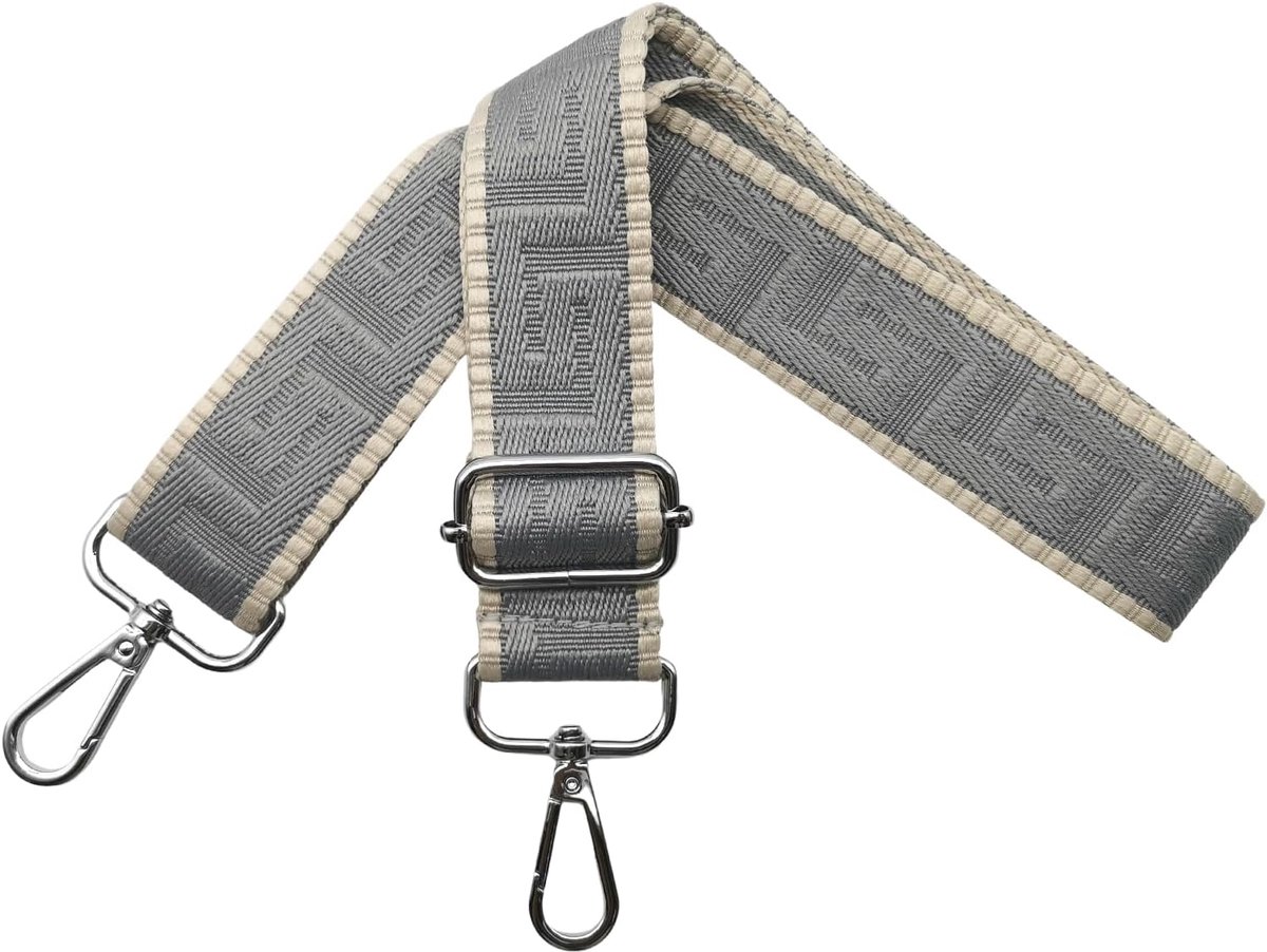 Schouderriem voor tas, tasriemen om te wisselen, verstelbare tasriem, breed, 3,8 cm, met zilveren karabijnhaak, tasband, schouderriem, draagriem voor handtassen dames, kleurrijk, K