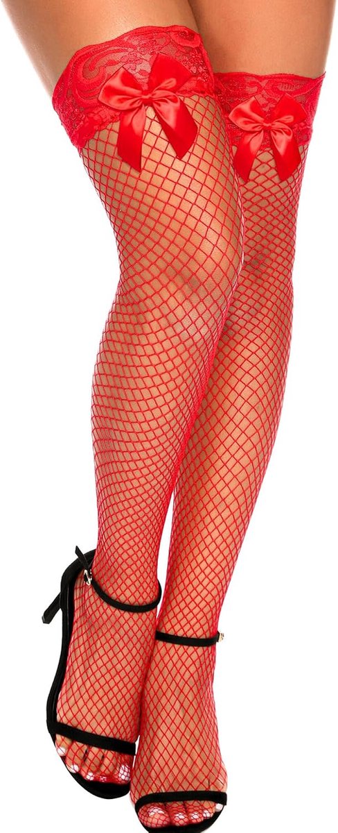 Kousen voor vrouwen Bloemen Netkousen Sexy Vrouwen Boog Hoge Kousen Babydoll Valentijnsdag Kerstmis Twee Maat