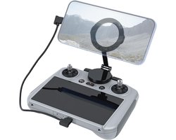 aceyoon Magnetische telefoonhouder voor DJI RC-N1/N2/N3, 360° verstelbaar, zelfklevende houder met sterke magneetkracht, inclusief magneetring en USB C naar C/Lighting-kabel voor DJI Mini 4 Pro/4K/3/2