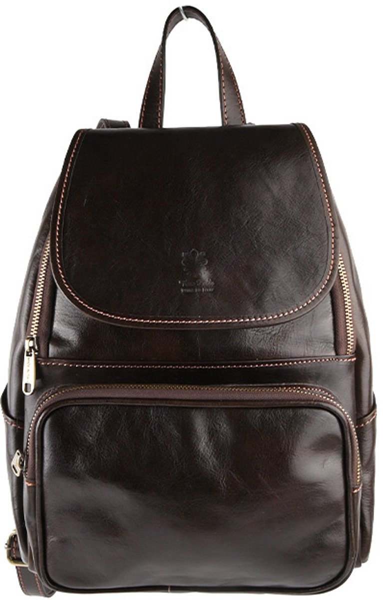 Giuliano lederen rugtas Nova - Dames - Made in Italy - Koffie